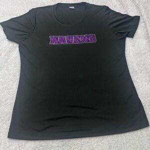 Womens Baltimore Ravens NFL Sport Tek Team Apparel Shirt Size Large Black Top